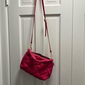 Valentina Fiore Red/Pink leather bag made in Italy handbag